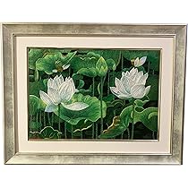 新品未使用品　刺繍絵　蓮の花　全部刺しゅう　絵画コレクション　中国　アンティーク 91ee+NJdwML._AC_UL210_SR210,
